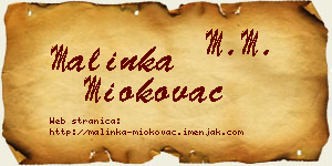 Malinka Miokovac vizit kartica